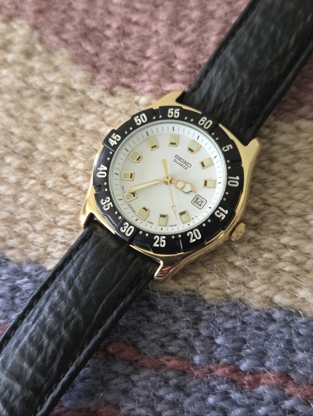 Vintage Date Diver Sports Seiko 28mm Women’s Watch 7N82-0238 New Battery